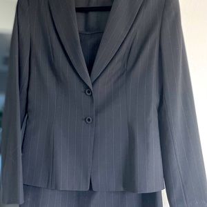 Tahari Navy pinstripe skirt suit